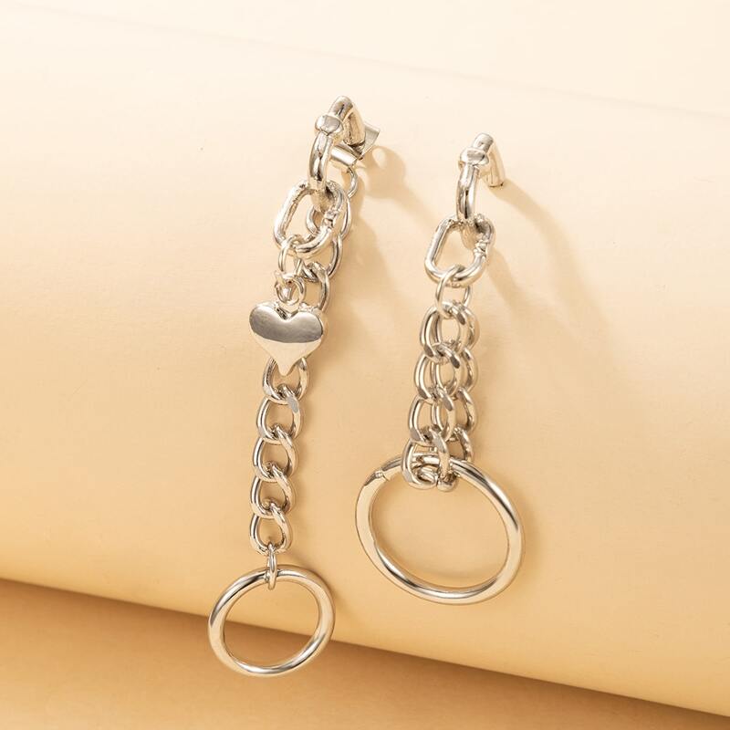 

Ring Decor Drop Earrings, Silver