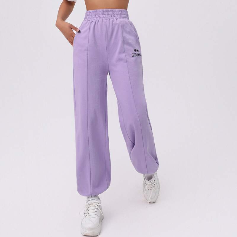 

Elastic Waist Letter Graphic Sweatpants, Light grey