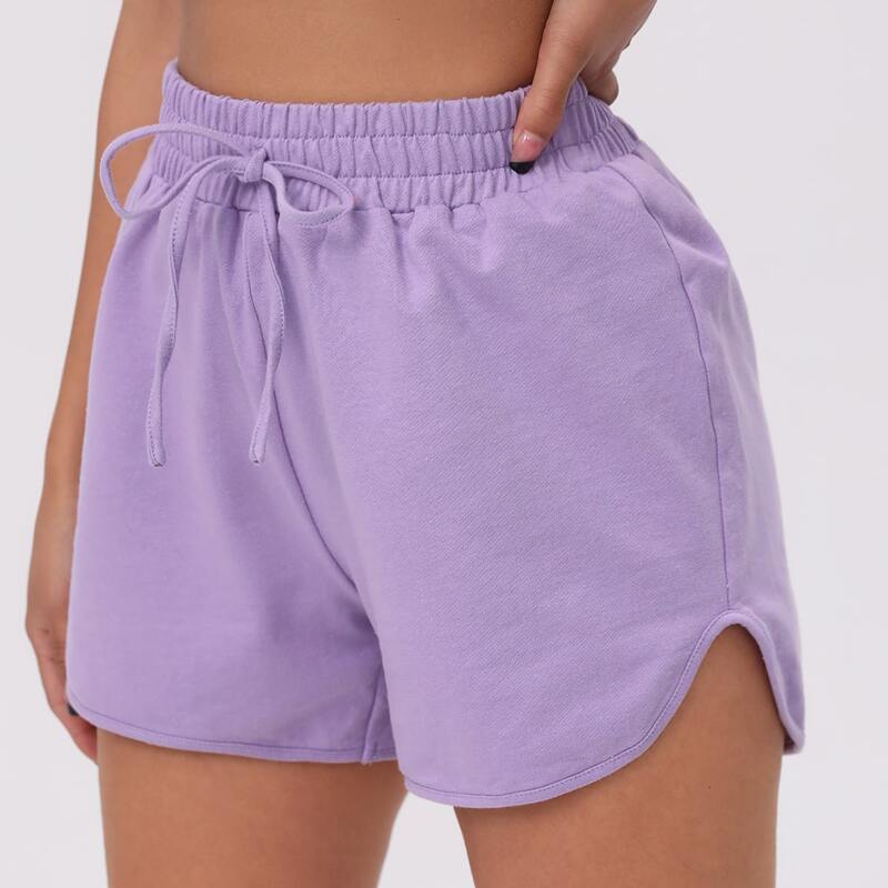 

Drawstring Waist Track Shorts, Lilac purple