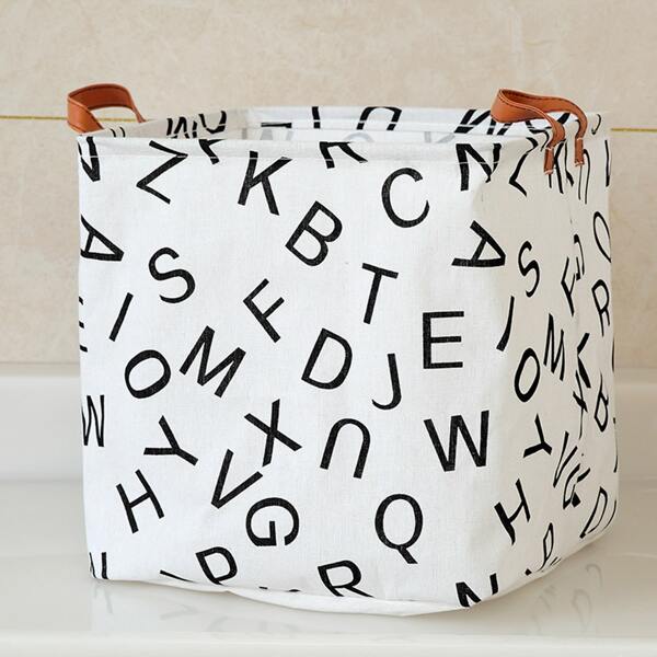 

Cartoon Graphic Laundry Basket, Black and white