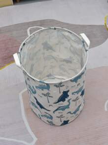 Dinosaur Print Collapsible Laundry Basket - Multicolor - View 4