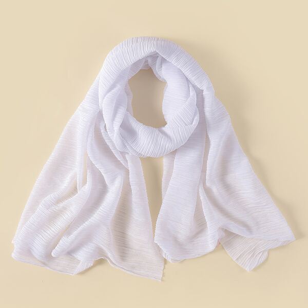 

1pc Solid Scarf, White