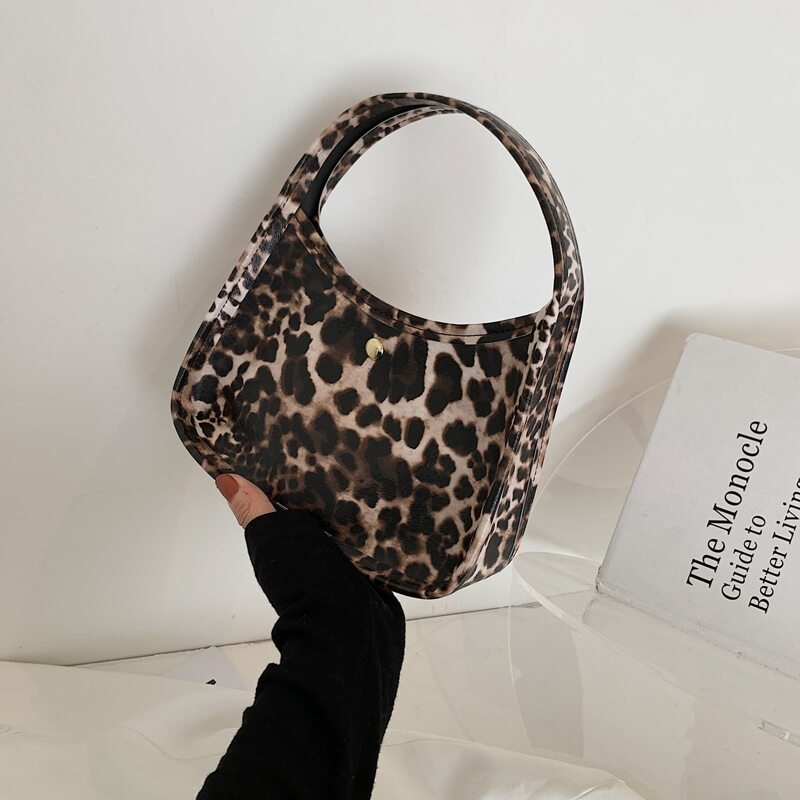 

Leopard Satchel Bag, Brown