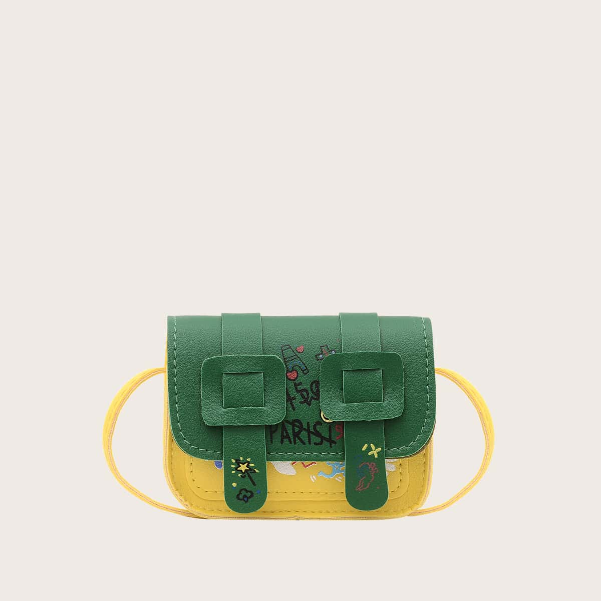 

Colorblock Buckle Mini Crossbody Bag, Multicolor