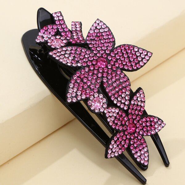 

Rhinestone Flower Decor Hair Clip, Purple