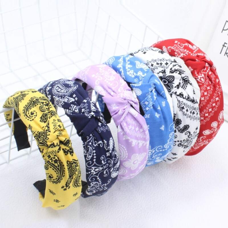 

1pc Random Paisley Print Hair Hoop, Multicolor