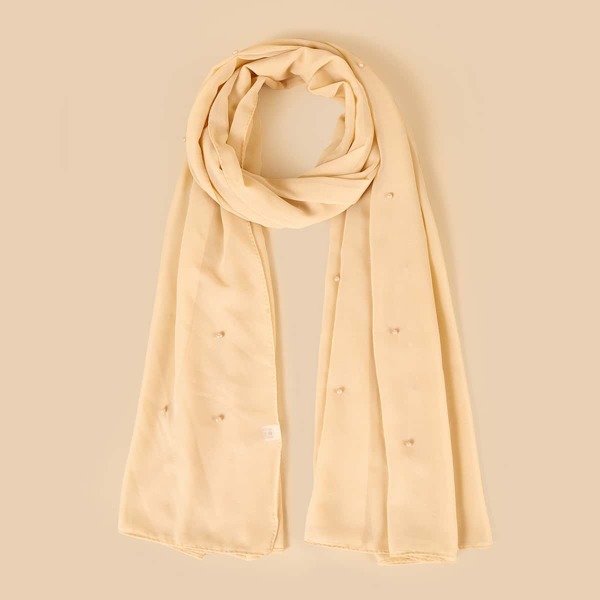 

Solid Chiffon Scarf, Beige