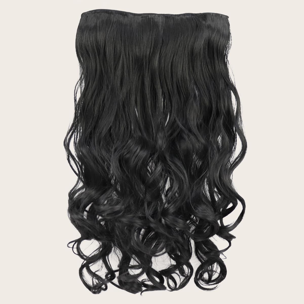 

5pcs Clip Long Curly Hairpiece, Black
