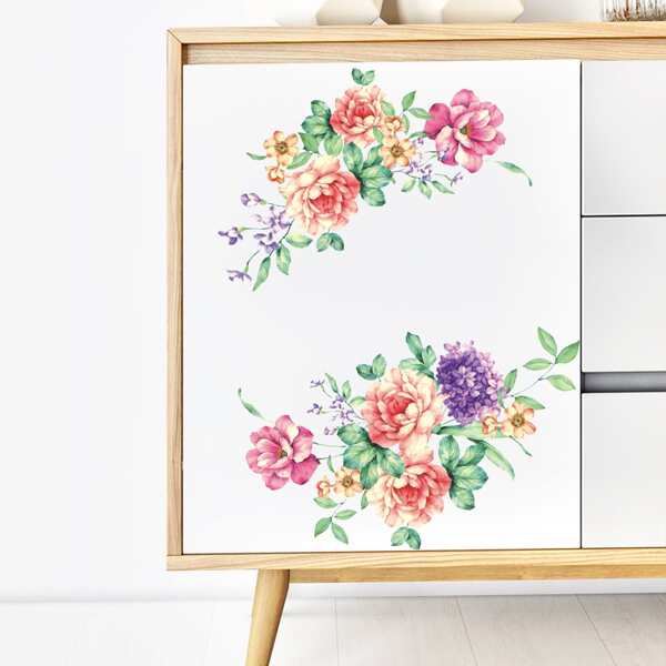 

Flower Print Wall Sticker, Multicolor