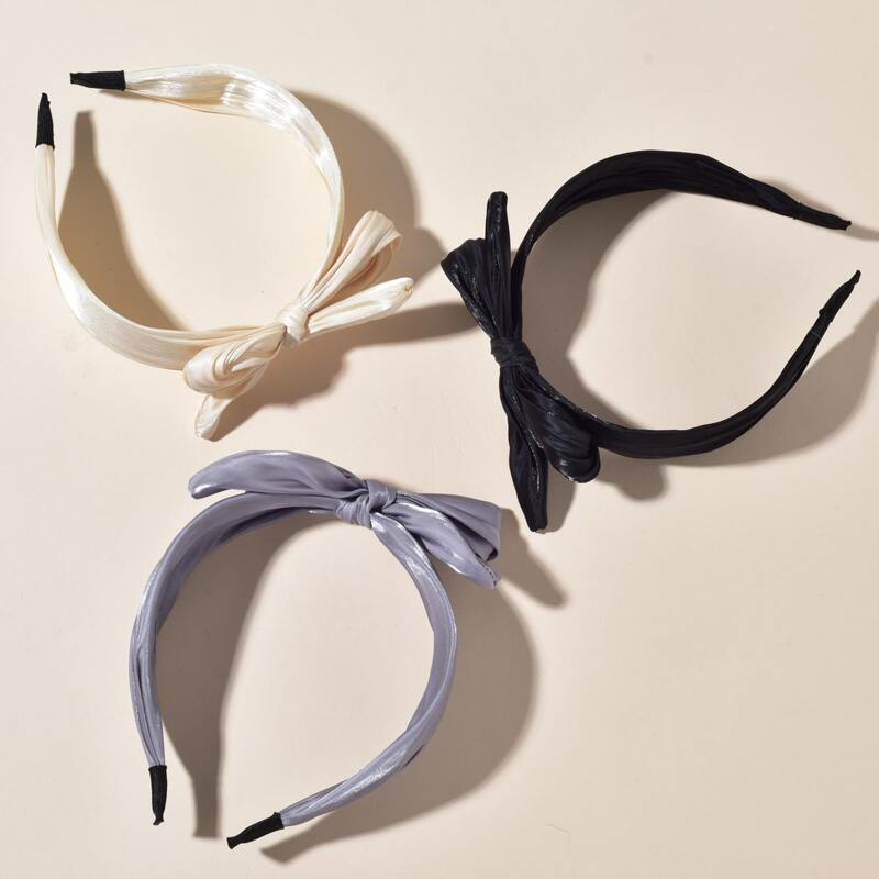 

3pcs Bow Design Headband, Multicolor