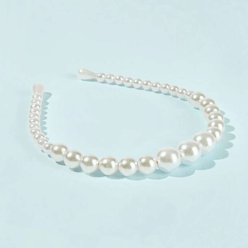 

1pc Faux Pearl Headband, White