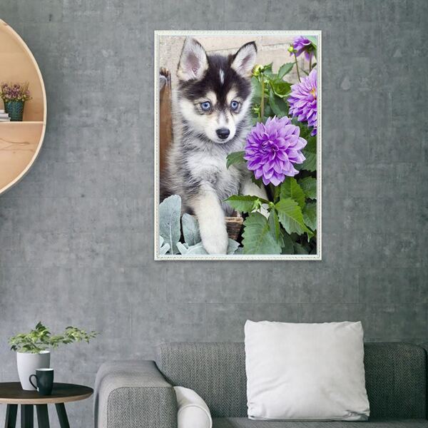 

Dog Print DIY Diamond Unframed Painting, Multicolor