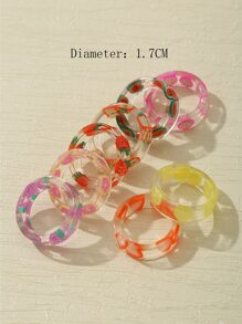 خاتم نمط فواكة - 8 قطع