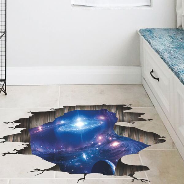 

3D Universe Print Wall Sticker, Blue