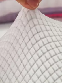 1pc Jacquard Sofa Seat Cushion Cover, Chair Cover Sofa Slipcovers, Stretch Washable Removable Slipcover, Polar Fleece Sofa Protector - White - View 6