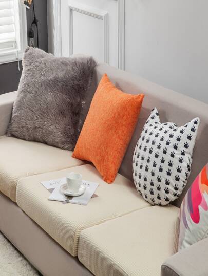 1pc Jacquard Sofa Seat Cushion Cover, Chair Cover Sofa Slipcovers, Stretch Washable Removable Slipcover, Polar Fleece Sofa Protector