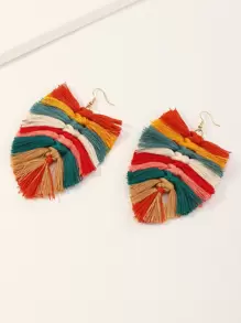 Tassel Decor Drop Earrings - Multicolor - View 2