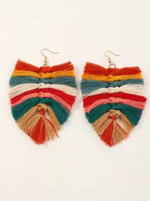 Tassel Decor Drop Earrings - Multicolor - View 3