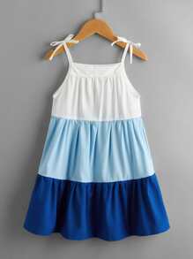 Toddler Girls Contrast Panel Cami Dress - Multicolor - View 2