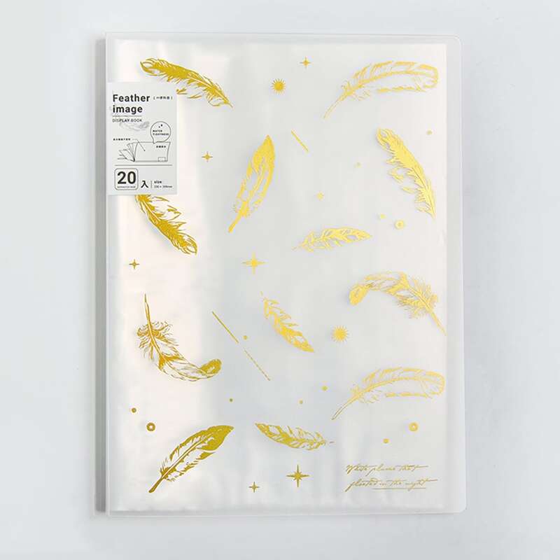 

1pc Feather Print Multi-layer Folder, Multicolor