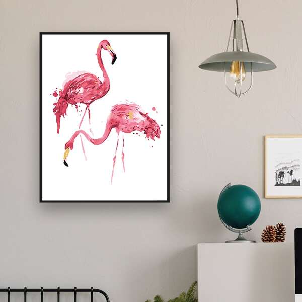 

Flamingo Print Diamond Painting Without Frame, Multicolor