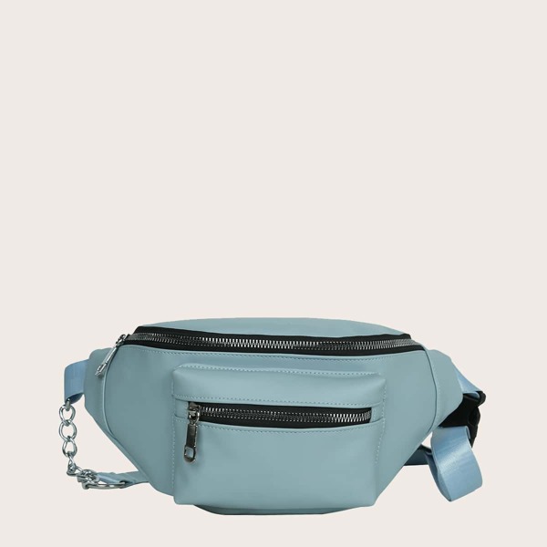 

Minimalist Pocket Front Fanny Pack, Blue