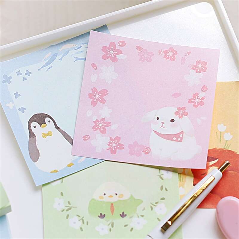 

100pcs Random Cartoon Sticky Note, Multicolor