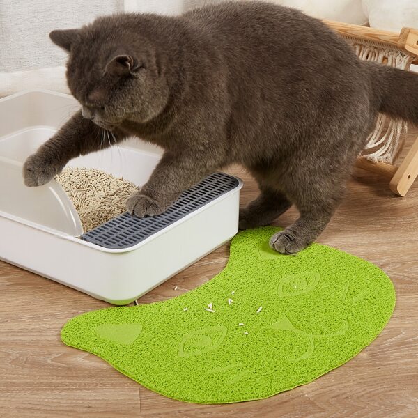 

1pc Non-slip Cat Litter Mat, Lime green