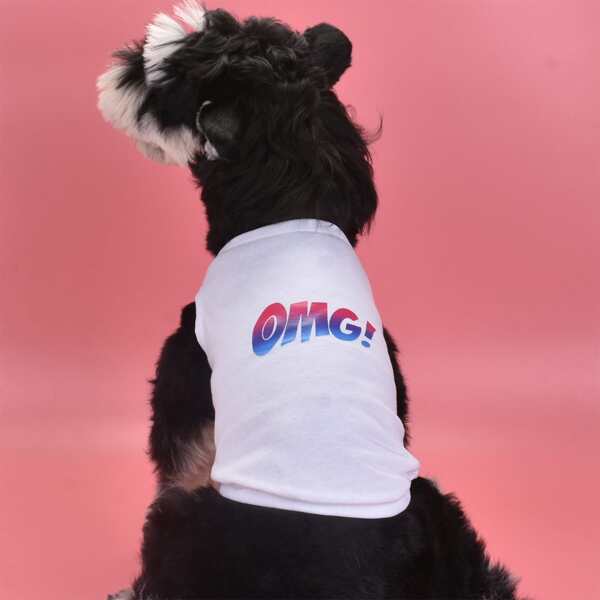 

Letter Graphic Pet Tank Top, White