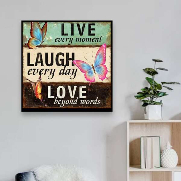 

Slogan Graphic Diamond Painting Without Frame, Multicolor