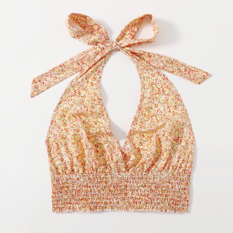 

Ditsy Floral Shirred Halter Top, Multicolor