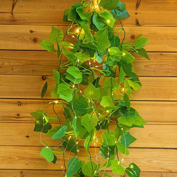 

1pc Artificial Leaf Vine String Light, Yellow