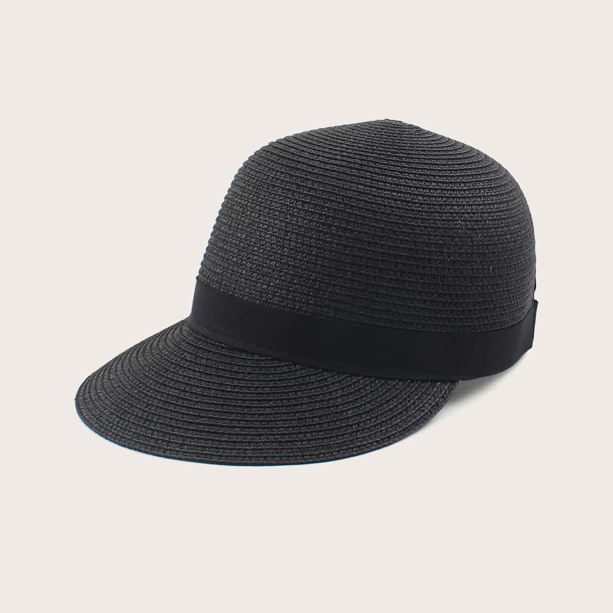 

Solid Straw Hat, Black