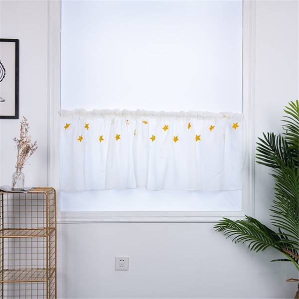 

Star Embroidery Single Panel Valance, Yellow