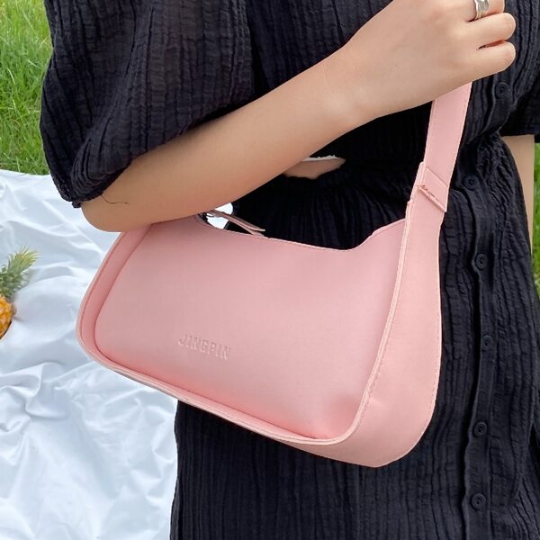 

Letter Embossed Crossbody Bag, Pink
