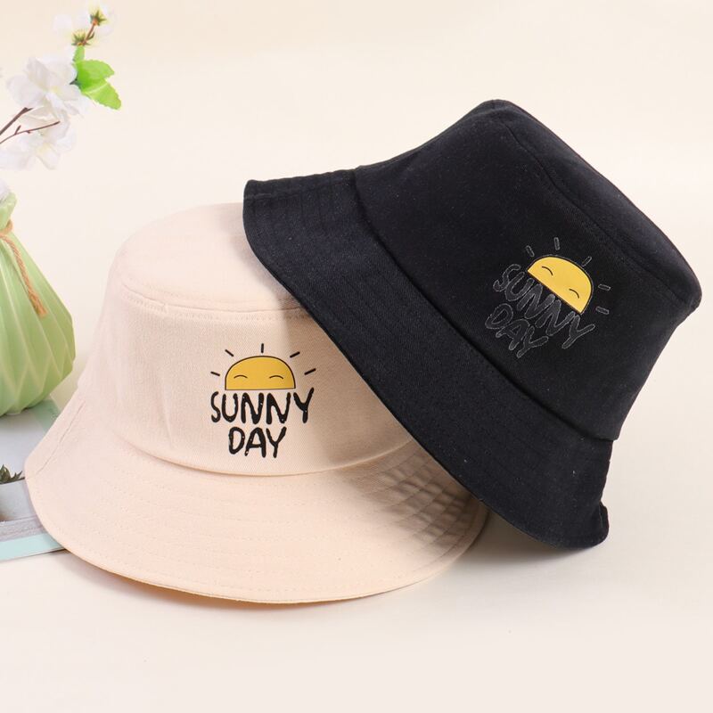 

2pcs Guys Sun Graphic Bucket Hat, Multicolor