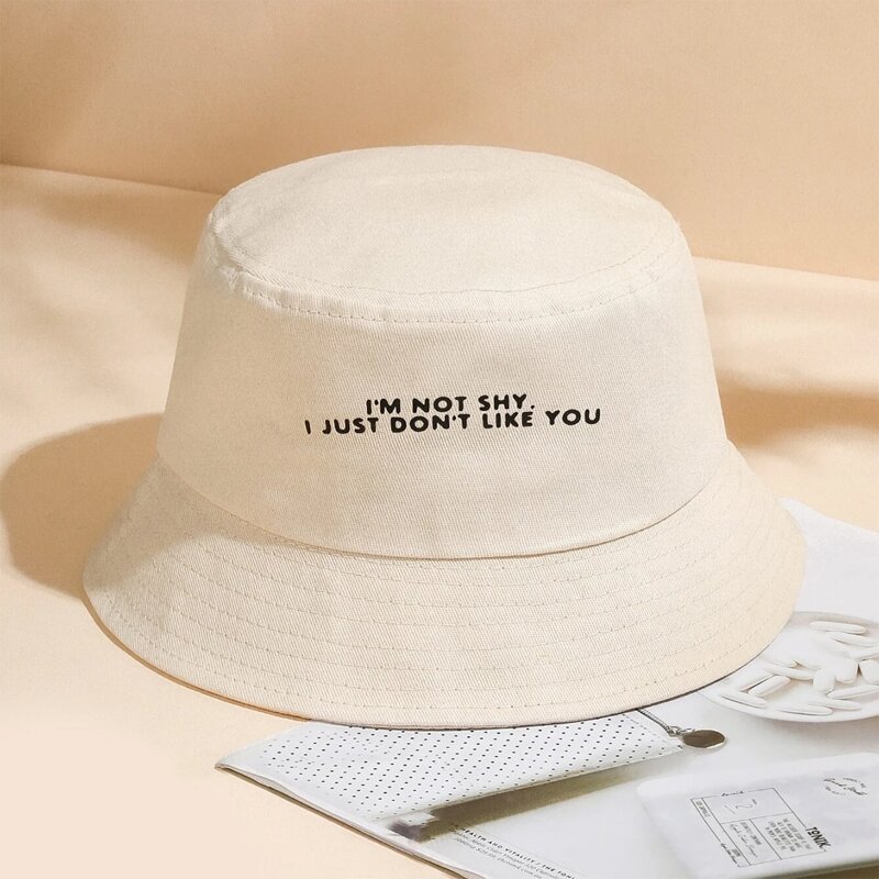 

Slogan Graphic Bucket Hat, Beige