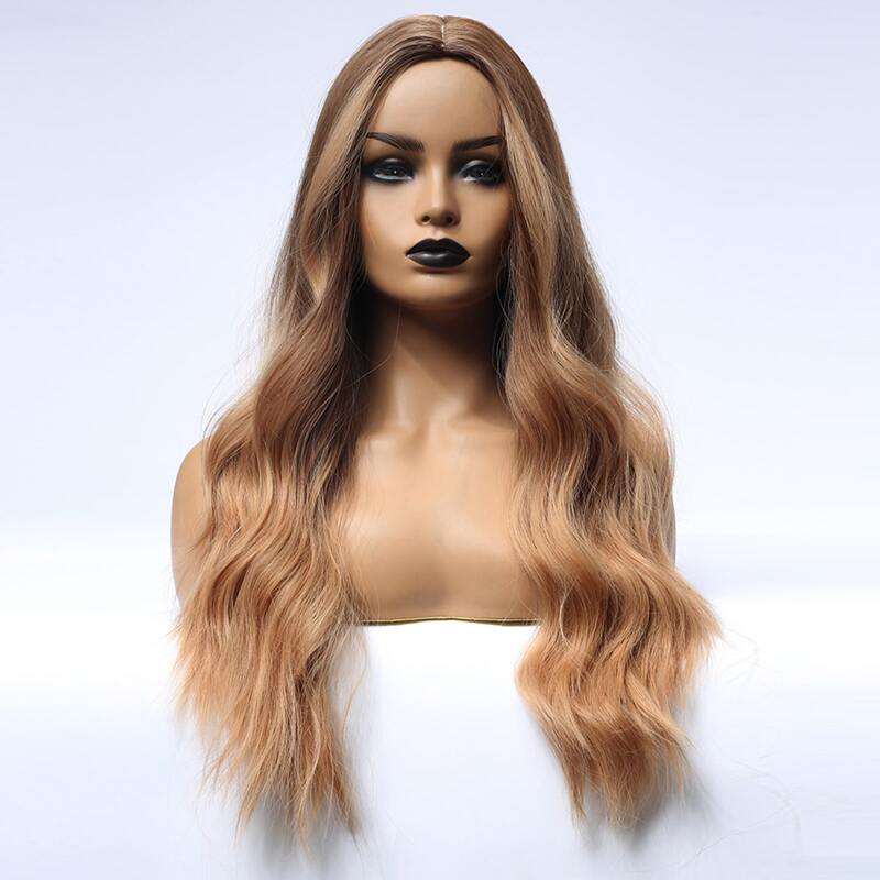 

Natural Long Curly Wig, Gold