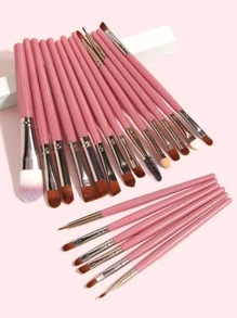 20 piezas Juego de brochas de maquillaje Brocha de corrector Brocha de rubor Brocha de polvo Brocha de sombra de ojos Brocha de iluminador Brocha de base Herramientas de belleza cosméticas, Juego de brochas, Juego de brochas de maquillaje, Juego de maquillaje completo, Juego de brochas de maquillaje, Kit de maquillaje completo, Juego de brochas, Juego de brochas de maquillaje, Juego de regalo de maquillaje, Juego - Rosa - Ver 1