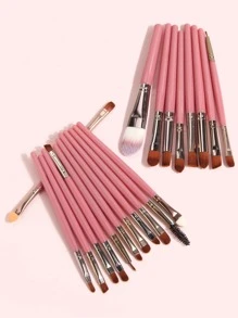 20 piezas Juego de brochas de maquillaje Brocha de corrector Brocha de rubor Brocha de polvo Brocha de sombra de ojos Brocha de iluminador Brocha de base Herramientas de belleza cosméticas, Juego de brochas, Juego de brochas de maquillaje, Juego de maquillaje completo, Juego de brochas de maquillaje, Kit de maquillaje completo, Juego de brochas, Juego de brochas de maquillaje, Juego de regalo de maquillaje, Juego - Rosa - Ver 2