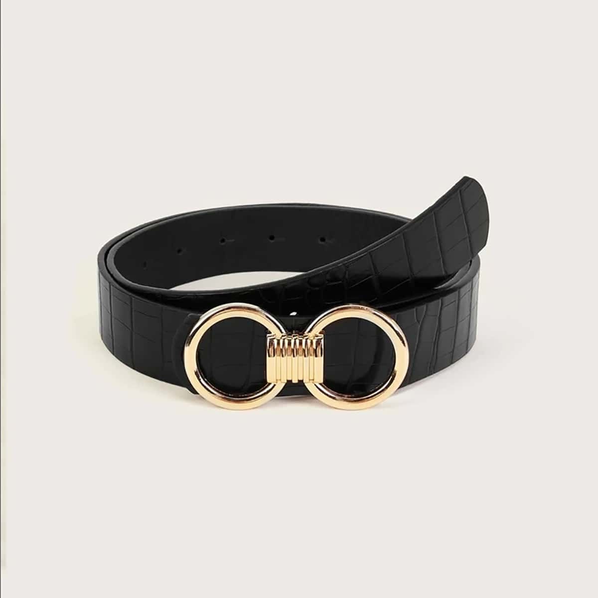 

1pc Metal Buckle Belt, Black