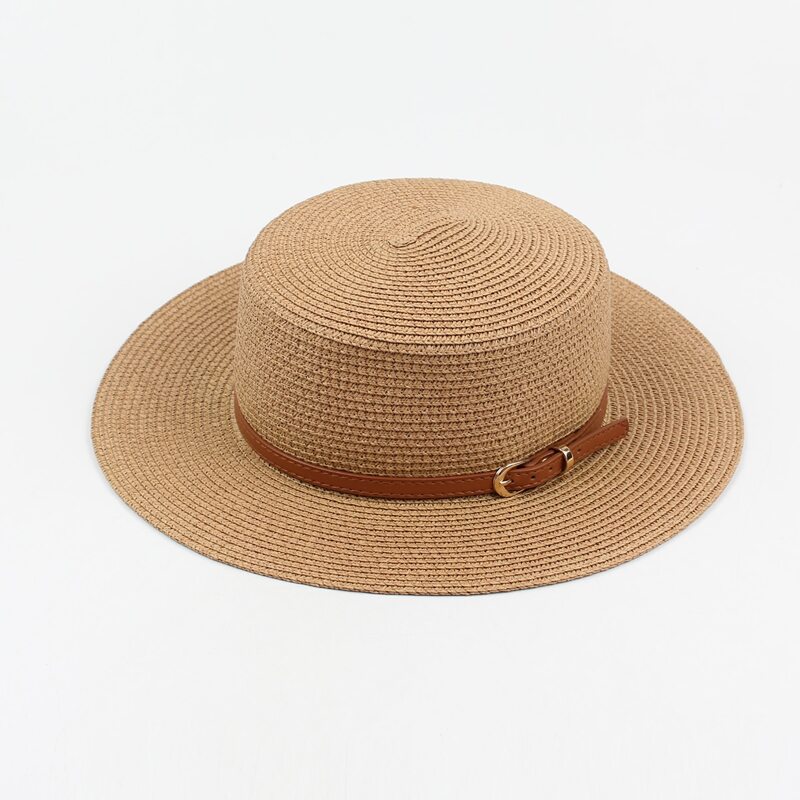 

Belt Decor Straw Hat, Khaki