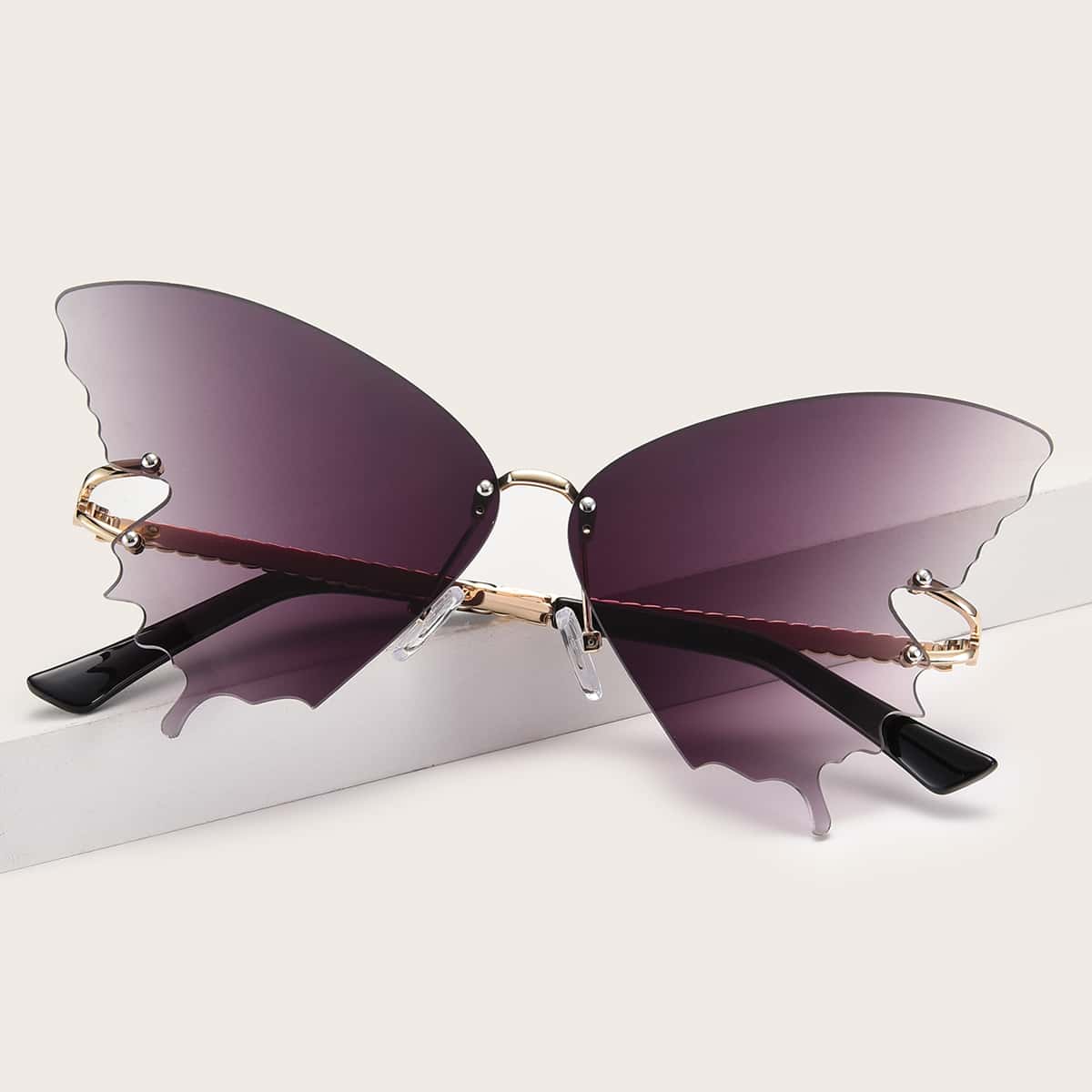 

Butterfly Lens Rimless Sunglasses