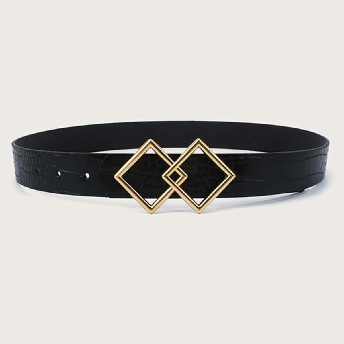 

Geo Buckle Belt, Black