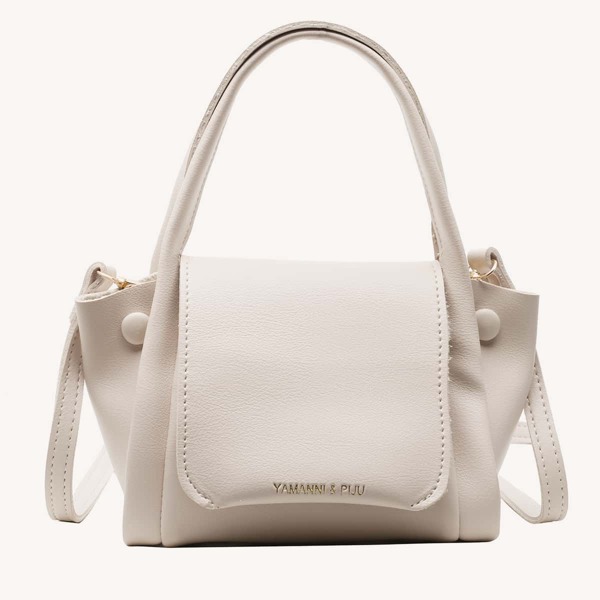 

Double Handle Flap Satchel Bag, Beige