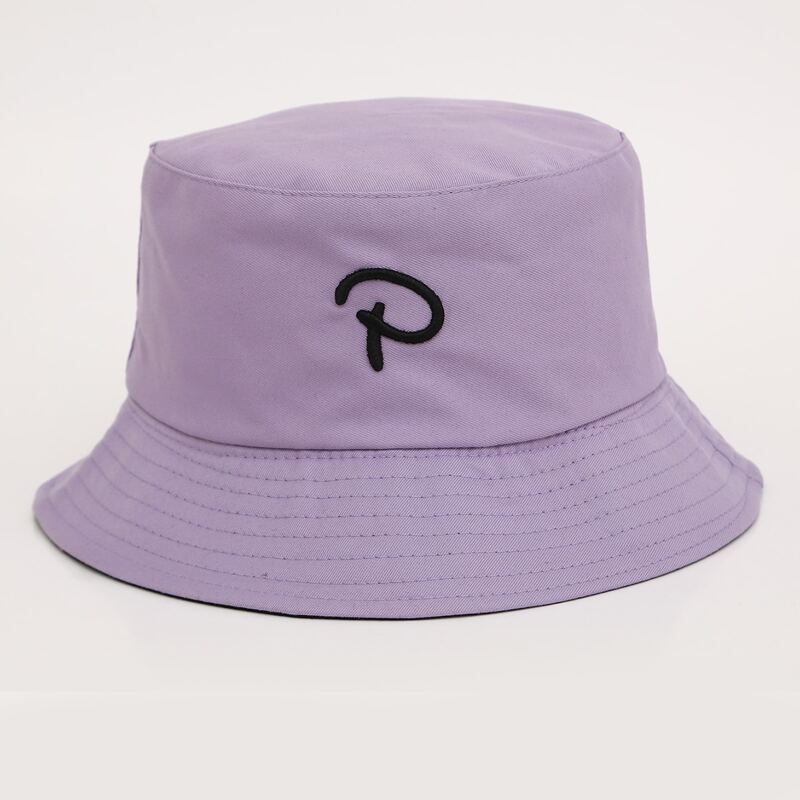 

Letter Graphic Embroidery Reversible Bucket Hat, Purple