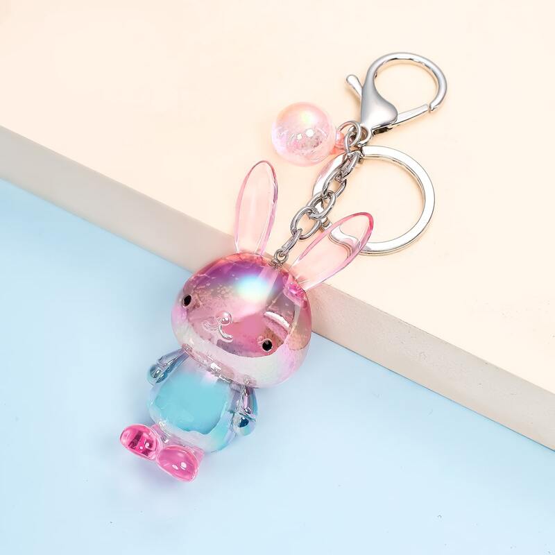 

Cartoon Rabbit Keychain, Pink