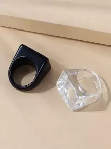 2入組樹脂戒指 - 彩色 - 查看 3