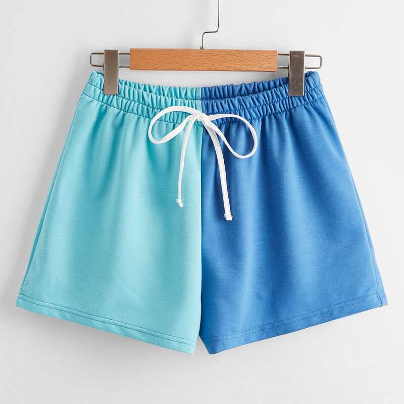 

Two Tone Tie Front Shorts, Multicolor
