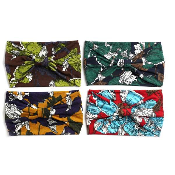 

4pcs Graphic Hair Band, Multicolor